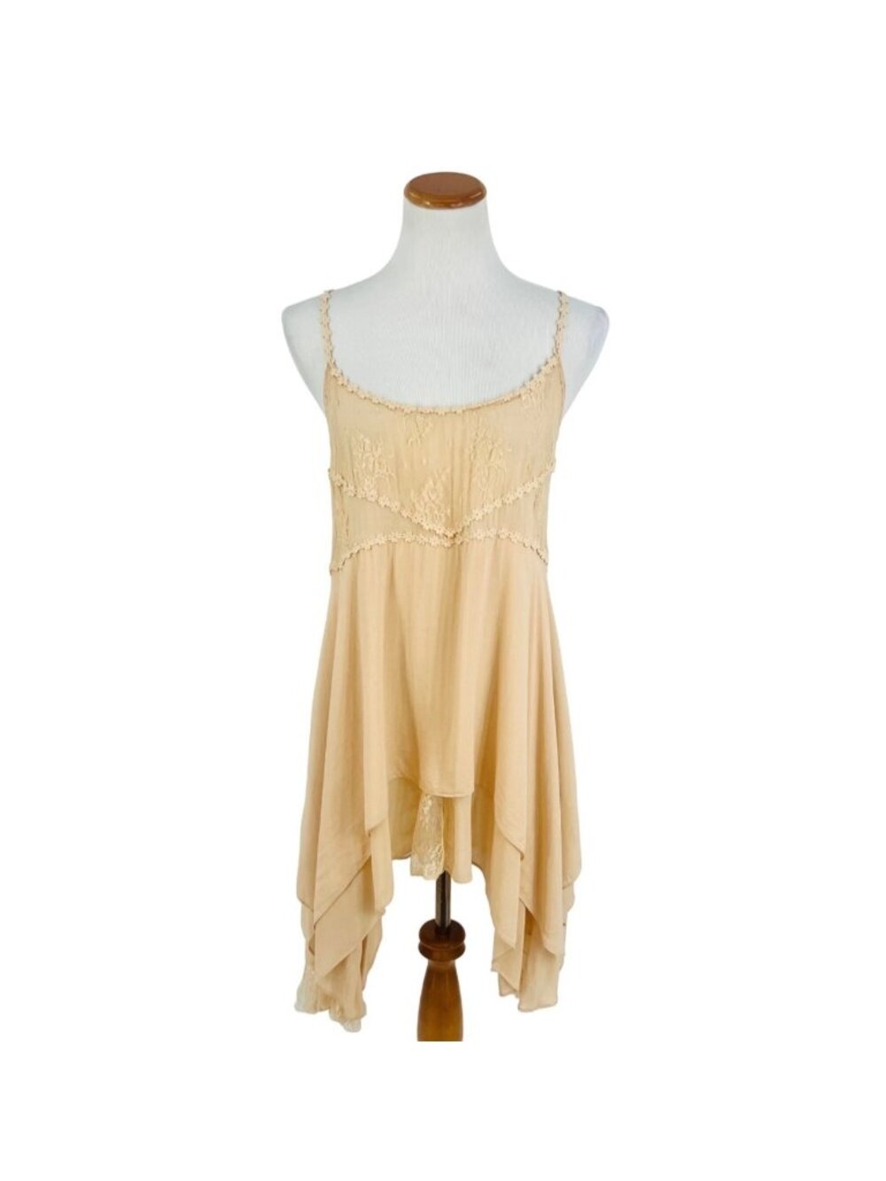 RARE Free People Pieced Together Mini Slip Dress L | Boho Grunge Fairycore Indie - Picture 3 of 17
